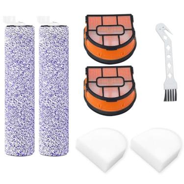Imagem de HMHAMA Kits de substituição para aspirador Shark AW201 WD201 WD100 WD101 WD200 HydroVac, 2 escovas principais + 2 filtros externos amarelos + 2 filtros de espuma + 1 escova de limpeza