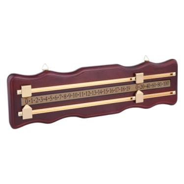 Imagem de Colaxi Suporte de pontuação de bilhar de madeira para balcões acessórios para clube de bilhar, placar de shuffleboard placar de sinuca para 2 jogadores, peosball, vinho tinto