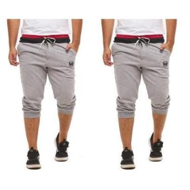 Imagem de Kit 2 Bermudas de Moletom Masculina Saruel Skinny Sport Wooks WB1-Masculino