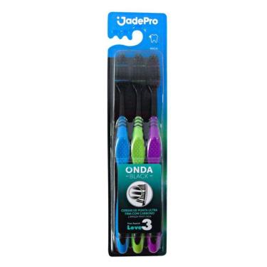 Imagem de Escova Dental Jade Pro Onda Black Kit C/3