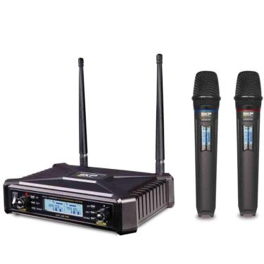 Imagem de Microfone Uhf-600 Duplo De Mão Multifrequência Sem Fio Sauhf