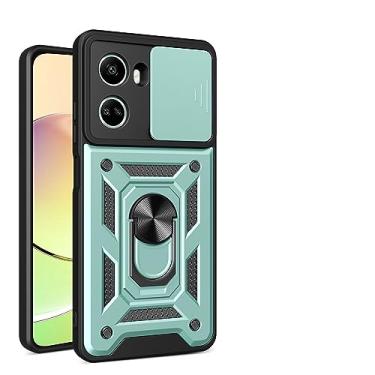 Imagem de Kukoufey Compatível com Tecno Camon 20 Pro 4G e Camon 20 4G Suporte Shell com Capa de Lente de Câmera Slide - Capa Verde
