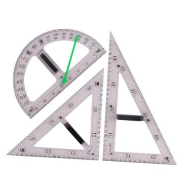 Imagem de Generic Grande régua geométrica de matemática, ferramenta de desenho, conjunto de régua de ensino, auxílio para ensino de matemática para sala de aula, placa, 3 PECAS