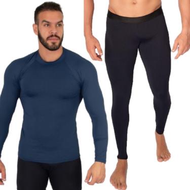 Imagem de KIT 3 Conjunto Blusa + Calça Térmica Poliamida Bella Fiore Proteção UV Moda Fitness Masculina-Masculino