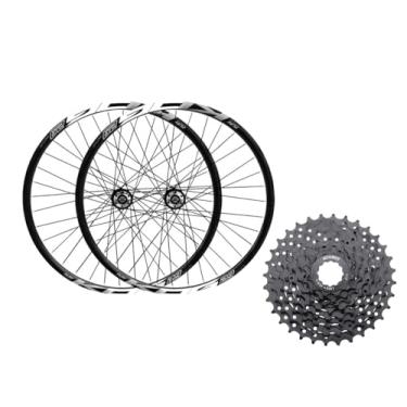 Imagem de Par Roda Aro 29 KOG BIKES Cassete Freio Disco Pinhão Cassete 8v,Preto Branco