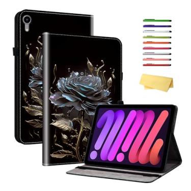 Imagem de UUcovers Capa para Apple iPad Mini 6 2021 (8,3 polegadas) com suporte/suporte para caneta/bolsos/pulseira magnética inteligente capa carteira para iPad Mini 6ª geração, hibernar/despertar automático,