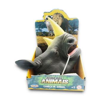 Imagem de Brinquedo Reino Dos Animais Fantoche De Mão Rinoceronte