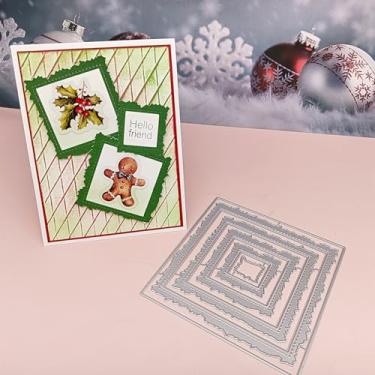 Imagem de Alinacutle Carimbos cortados e transparentes de corte de metal para artesanato em papel feito à mão cartões comemorativos scrapbooking e artes de álbum da Alina Crafts (moldura de papel de bordas