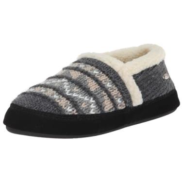 Imagem de Acorn Pantufas femininas moc com sensação confortável de nuvem, cabedal macio e aconchegante e sola antiderrapante, Cinza nórdico, 8-9