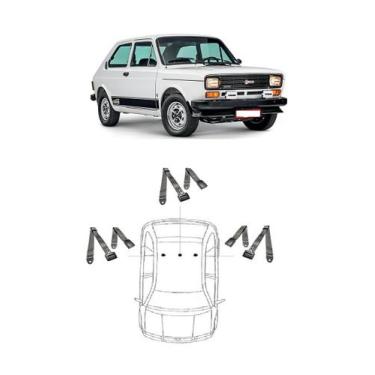 Imagem de Kit cinto de segurança traseiro de 2 pontos Fiat 147 - HCML, Cinza