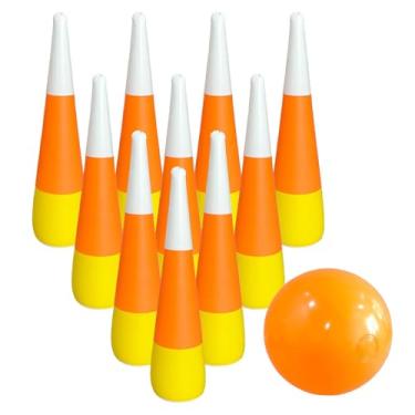 Imagem de Jogo de boliche inflável - Brinquedos de boliche para crianças - Conjunto inflável de boliche para ambientes internos e externos para crianças, jogos de boliche com pinos de boliche para pátio