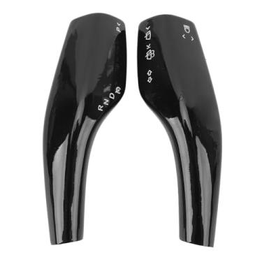 Imagem de 1 par Capa de Alavanca de Direção Capa de Mudança de Engrenagem à Prova de Deformação Decorativa Capa Protetora Alavanca de Mudança de Engrenagem para Veículo (Preto brilhante)