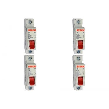 Imagem de Kit C/4 - Disjuntor Steck ''Din'' Unipolar 16A. C