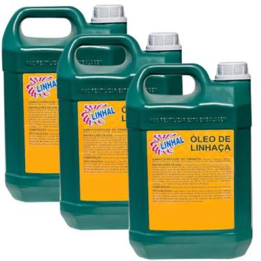 Imagem de 3 Galões 5 Litros Oleo de Linhaça LInhal Impermeabilizante de Madeiras