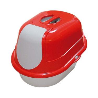 Imagem de Banheiro Furacão Pet Cat Toalete Vermelho para Gatos