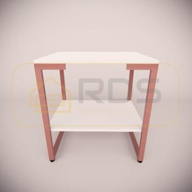 Imagem de Mesa de Cabeceira Estilo Industrial MDP Metal Rosé Gold - RDS Metalúrg