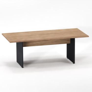 Imagem de Mesa Reunião Pé Painel P25 Pandin 2,0 M Noce Naturale e Grafito