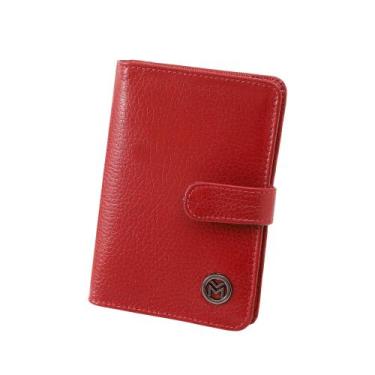 Imagem de Carteira Feminina Couro Legítimo Botão Rg Cartão Mariart 612, Marrom, 