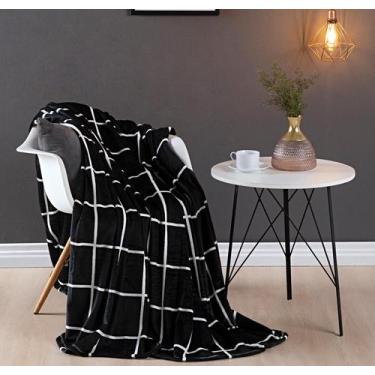 Imagem de Manta Frio Cama Casal Padrão Cobertor Mantinha Flannel Leve Para Verão