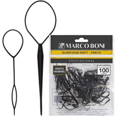 Imagem de Penteado agulha modeladora + elastico soft preto marco boni, Agulha mo