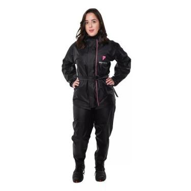 Imagem de Conjunto Capa de Chuva Nylon Feminino Pioneira Storm Moto, Preto, XG
