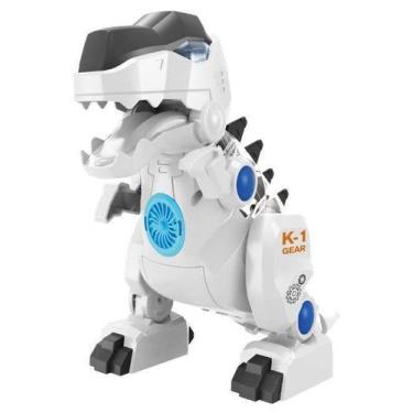 Imagem de Robô Mecanossauro Engrenossauro Rex - Toyng, Dinossauro branco