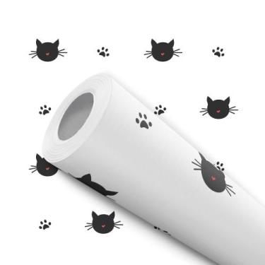 Imagem de Papel De Parede Vinílico Patinhas De Gato Fofo Quarto 2.5m - DELIQUADR