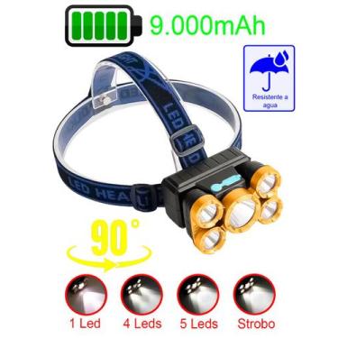 Imagem de Lanterna De Cabeça Recarregável Profissional Resistente a agua - PlayS