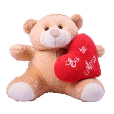 Imagem de Ursinho de Pelúcia Com Coração Eu Te Amo - Luckbaby, Doce de leite