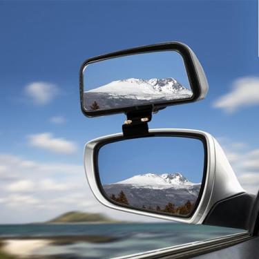Imagem de Ygmylandbb Espelho de ponto cego, pequeno espelho para montagem de espelho retrovisor lateral do carro, uso universal, grande angular, preto, 1 peça