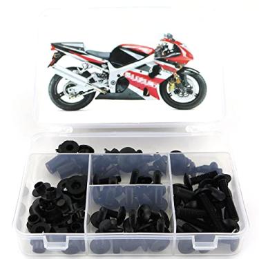 Imagem de Kit de parafusos de carenagem Xitomer para SUZUKI GSXR 1000 2001 2002, kits de montagem arruelas/porcas/fixações/ilhós (preto fosco)