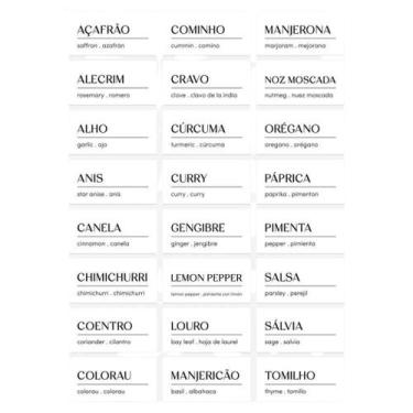 Imagem de Etiquetas Adesivas Para Temperos + Mantimentos + Despensa 56 Unidades 