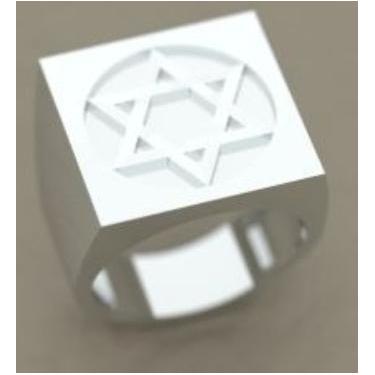 Imagem de Anel Estrela de Davi Prata 950 Topo 20 mm x 20 mm Fechado fazemos com 