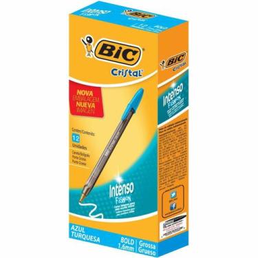 Imagem de Caneta Esferográfica Cristal Bold Fashion Azul Turquesa - BIC
