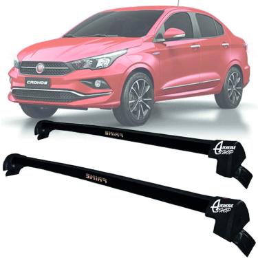 Imagem de Rack Teto Aluminio Prime Fiat Cronos 2017 até 24 Preto PR182