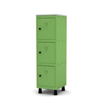 Imagem de Mini Armário Guarda Volume Locker Roupeiro 1 Vão 3 Portas MGRP501/3 Ve