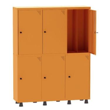 Imagem de Armário Guarda Volume Locker Roupeiro Insalubre 3 Vãos 06 Portas GRP50