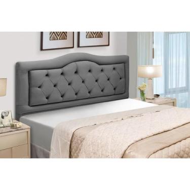 Imagem de Cabeceira de Cama Box Madeira Estofada Casal Belinha - D'Julia, Cinza