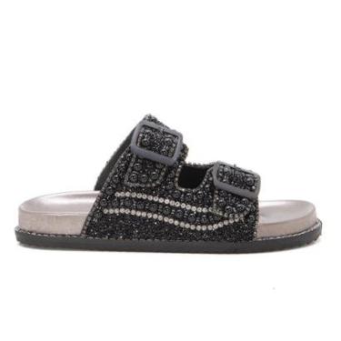 Imagem de Papete Feminina Fivela Com Pedras Sola De Borracha Bk9002-Feminino