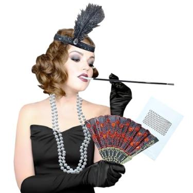 Imagem de Kit Acessórios Fantasia Melindrosa Cabaré Charleston Vintage Festa Carnaval = 6 Produtos