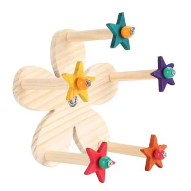 Imagem de Brinquedo de Roda Gigante para Pássaros, Giratório de Madeira Com 5 Poleiros, Exercício, Coordenação Olho-mão para Pássaros Pequenos e Médios