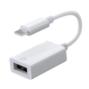 Imagem de KSADBOSSBO Adaptador USB OTG para iPhone, conector fêmea USB, suporta leitor de cartão de conexão, adaptador de pen drive USB para iPad, adaptador de câmera USB iOS suporta sincronização de dados