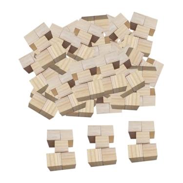Imagem de 500Pcs s de madeira s quadrados Empilhador de madeira Jogo Educacional Cubos de madeira s de construção de madeira para projetos DIY, 2 Centímetros