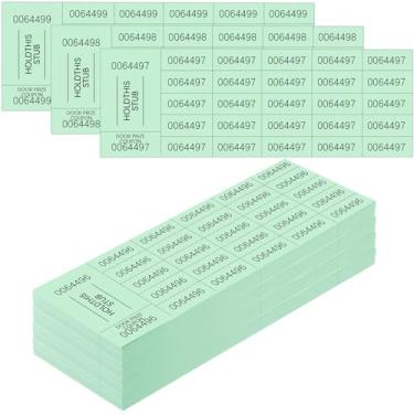 Imagem de Kosiz 504 folhas 25 bilhetes de sorteio de licitação com diferentes números de licitação por folha Ingressos para eventos, cesta leilão silencioso, folhas de bilhetes de leilão chinês para sala de aula, igreja escolar (verde claro)