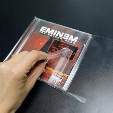 Imagem de sdroceRyaM 100 peças de capas externas de CD de plástico transparente antiestáticas para armazenamento de CD e DVD