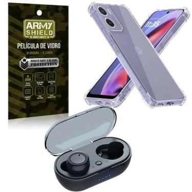 Imagem de Kit Capinha AntiShock P/ Moto G75 + Fone Bluetooth + Pelicula 3D - Arm