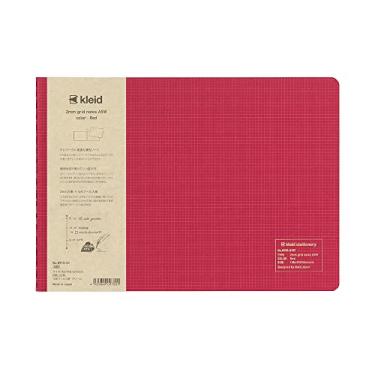 Imagem de kleid Caderno 8915-01, caderno quadriculado de 2 mm, A5W, tipo horizontal, grade de 2 mm, vermelho