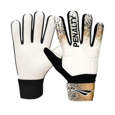 Imagem de Luva de Goleiro Penalty Infantil Delta 1 Para Todos os Pisos (Branco+Dourado, M)