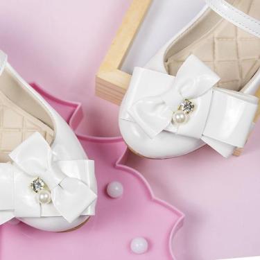 Imagem de Sapatilha Infantil Menina Dourada com laço  2016 - B2A KIDS, Branco, 2