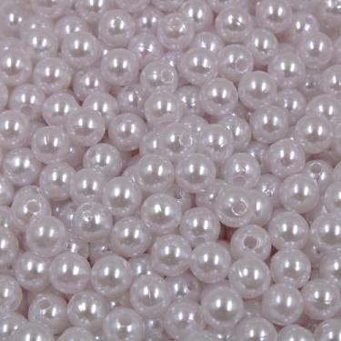 Imagem de 1000 Miçangas Pérola Abs 6mm Branca Inteira c/Furo Missanga Tradicional Bijuteria Artesanato